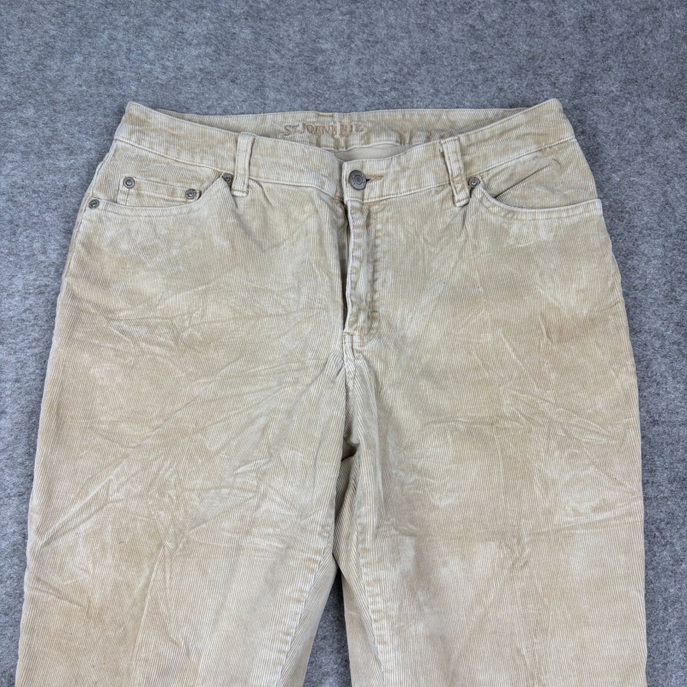 St. John's Bay Corduroy Pants Womens 8 Tan Boot Cut Casual Neutral Chino Western
